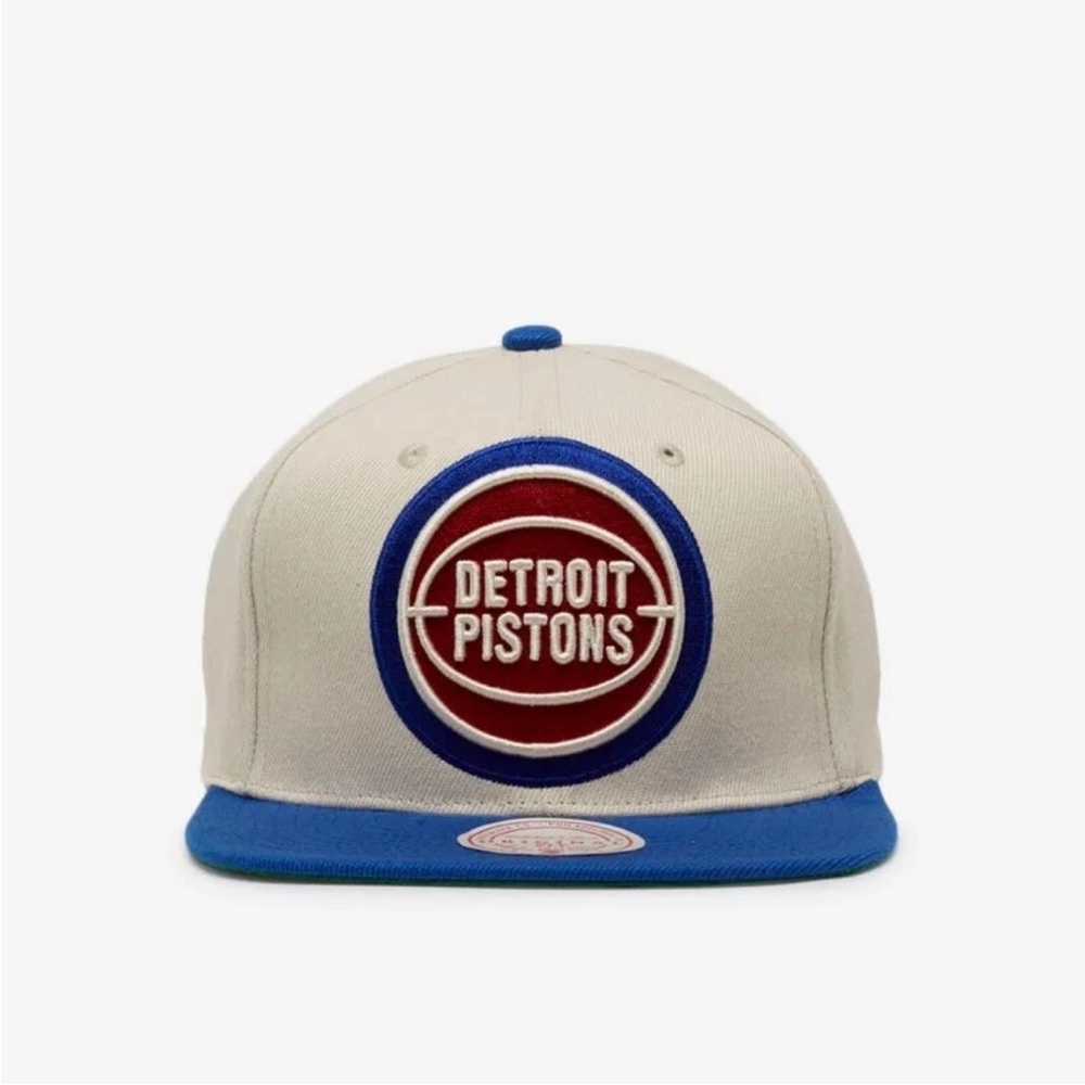 MITCHELL AND NESS DETROIT PISTONS NBA BACK TO BACK 1990 MENS SNAPBACK sz 7 1/4